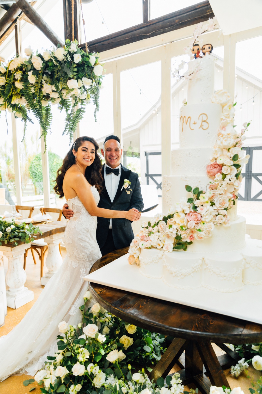 A newlywed portrait at the rustic venue
